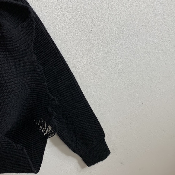 NWT Helmut Lang Black Cashmere Blend “Destroyed” Design Knit Dress - Picture 7 of 15